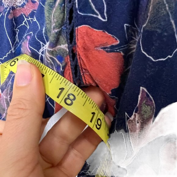 Free People Eyes On You Blue Floral Long Sleeve Tunic Mini Dress 4 - Picture 10 of 14